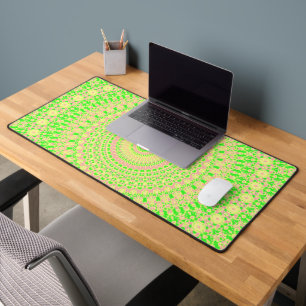 Trippy Hippie Colourful Eclectic Maximalist Mandal Desk Mat