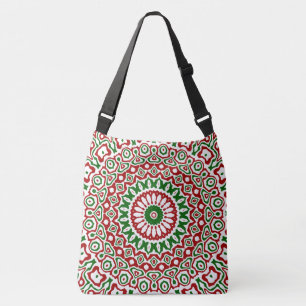 Trippy Hippie Groovy Boho Funky Christmas Mandala Crossbody Bag