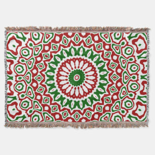 Trippy Hippie Groovy Boho Funky Christmas Mandala Throw Blanket
