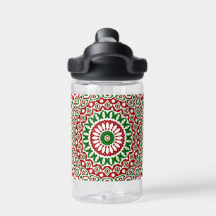 Trippy Hippie Groovy Boho Funky Christmas Mandala Water Bottle