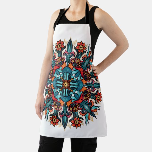 Trippy Hippie Mandala - Psychedelic Mushroom Apron (Insitu)