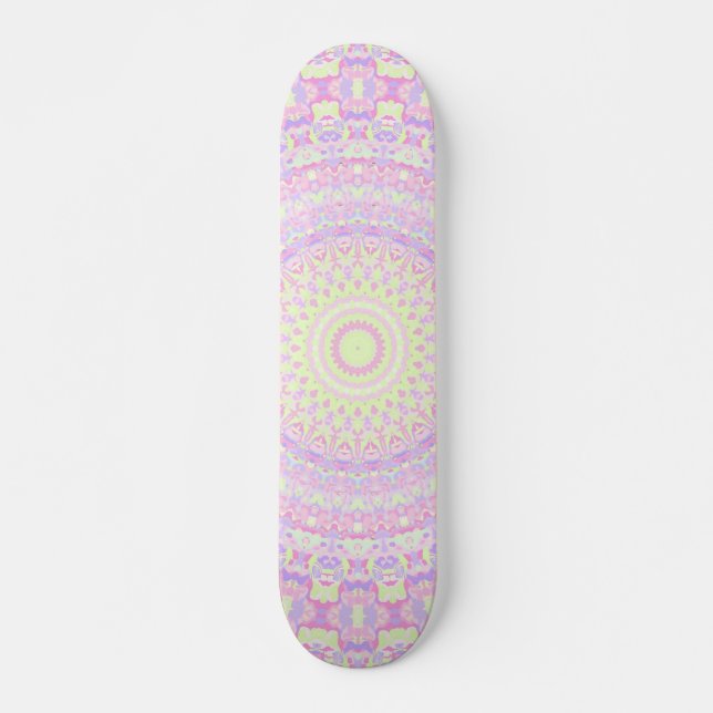 Trippy Hippie Mandala  Skateboard (Front)