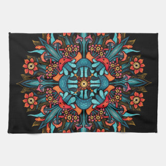 Trippy hippie psychedelic groovy mushroom weird tea towel