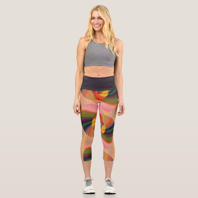 Trippy Hippy Capri Leggings (Front)