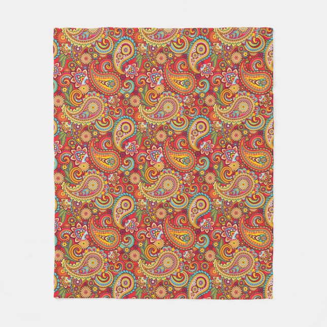 Trippy Hippy Paisley Fleece Blanket (Front)