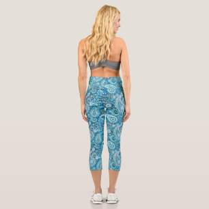 Trippy Hippy Retro Paisley Capri Leggings