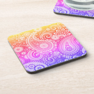 Trippy Hippy Retro Paisley Coaster