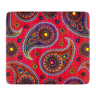 Trippy Hippy Retro Paisley Cutting Board