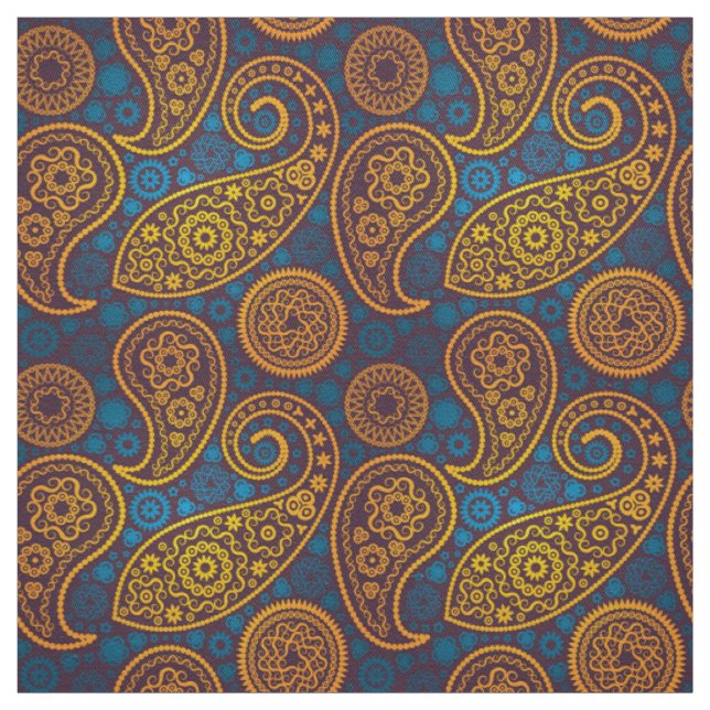 Trippy Hippy Retro Paisley Fabric (Swatch)