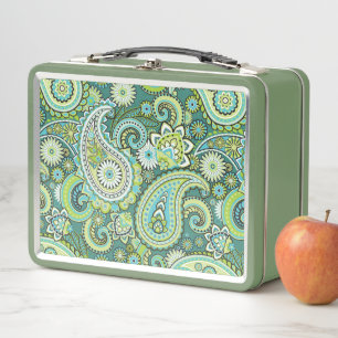 Trippy Hippy Retro Paisley Metal Lunch Box