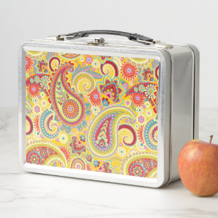 Trippy Hippy Retro Paisley Metal Lunch Box