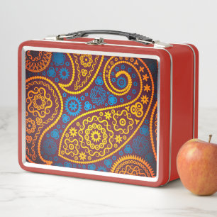 Trippy Hippy Retro Paisley Metal Lunch Box