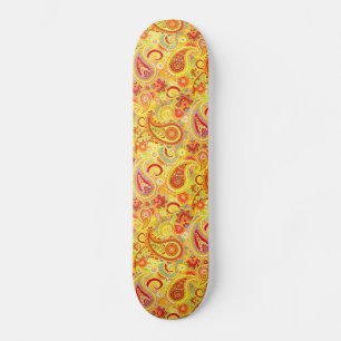 Trippy Hippy Retro Paisley Skateboard
