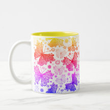 Trippy Hippy Retro Paisley Two-Tone Coffee Mug