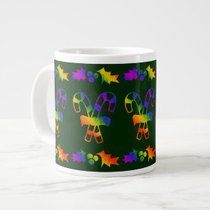 Trippy Holly Canes Large Coffee Mug