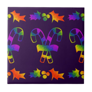 Trippy Holly Canes Tile
