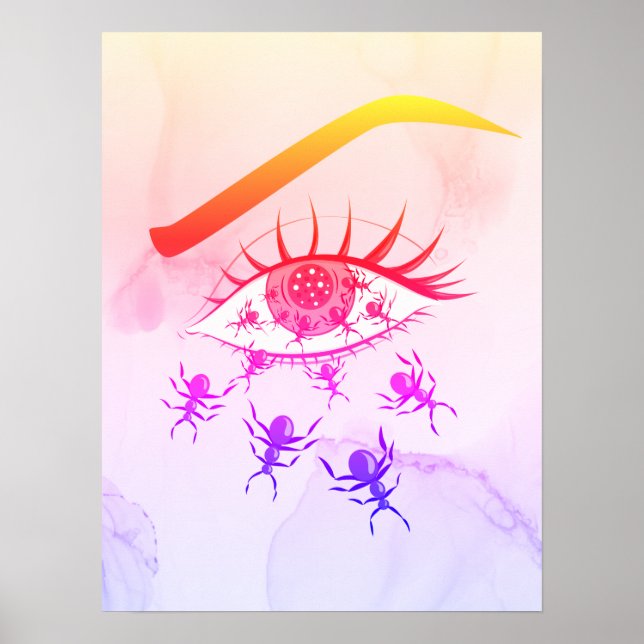 Trippy Horror Rainbow Colours Poster (Front)