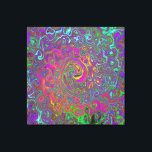 Trippy Hot Pink Abstract Retro Liquid Swirl Canvas Print<br><div class="desc">This Original Digital Oil Painting by My Rubio Garden features a Trippy Hot Pink Abstract Retro Liquid Swirl with Magenta,  Purple,  Lime Green,  Aqua Blue,  Yellow and Black Accents. The result is a colourful,  trippy,  groovy,  abstract design that you will love!</div>