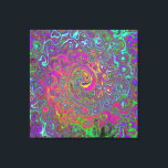 Trippy Hot Pink Abstract Retro Liquid Swirl Canvas Print<br><div class="desc">This Original Digital Oil Painting by My Rubio Garden features a Trippy Hot Pink Abstract Retro Liquid Swirl with Magenta,  Purple,  Lime Green,  Aqua Blue,  Yellow and Black Accents. The result is a colourful,  trippy,  groovy,  abstract design that you will love!</div>