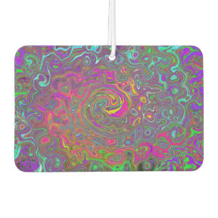 Trippy Hot Pink Abstract Retro Liquid Swirl Car Air Freshener