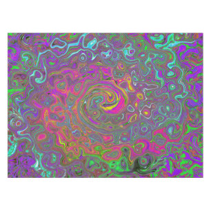 Trippy Hot Pink Abstract Retro Liquid Swirl Tablecloth