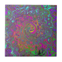 Trippy Hot Pink Abstract Retro Liquid Swirl