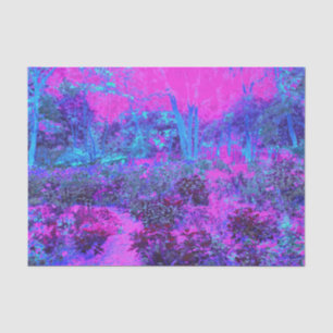 Trippy Hot Pink and Blue Impressionistic Landscape Tissue Paper