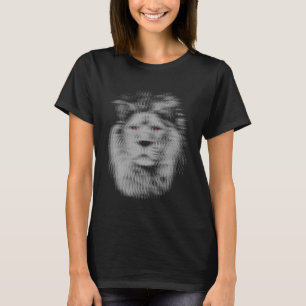 Trippy lion with red eyes EDM raves techno music f T-Shirt