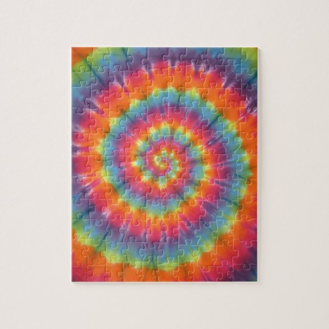 Trippy Little Swirl Tie Dye PhatDyes Jigsaw Puzzle (Vertical)