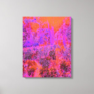 Trippy Magenta and Orange Impressionistic Garden Canvas Print
