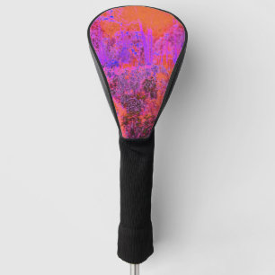 Trippy Magenta and Orange Impressionistic Garden Golf Head Cover