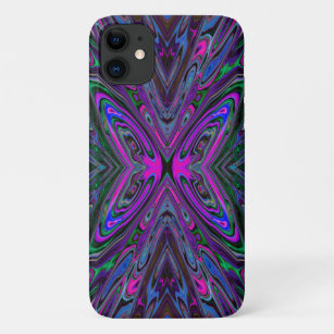 Trippy Magenta, Blue and Green Abstract Butterfly Case-Mate iPhone Case