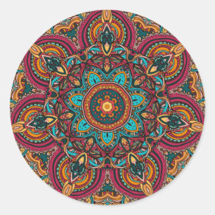 Trippy Mandala 2.25" Basic Button Keychain Classic Round Sticker