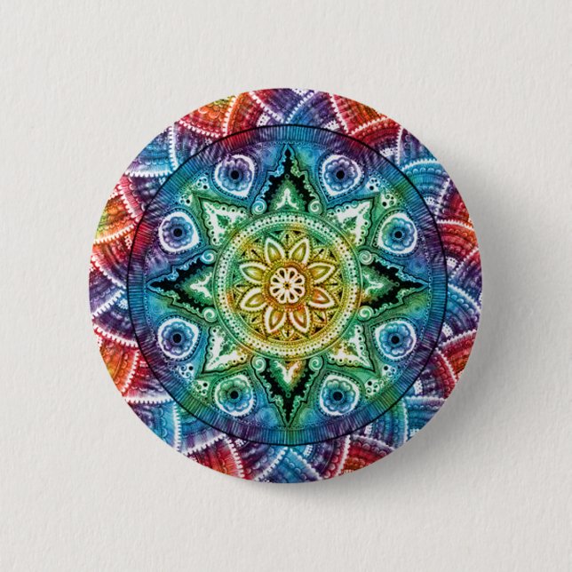 Trippy Mandala 6 Cm Round Badge (Front)