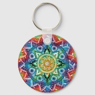 Trippy Mandala Key Ring