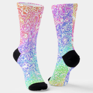 Trippy Maximalist Groovy Boho Bold Rainbow Marble Socks