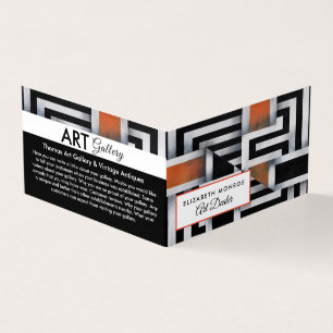 Trippy Maze Pattern, Art Dealer, Detailed Business Card