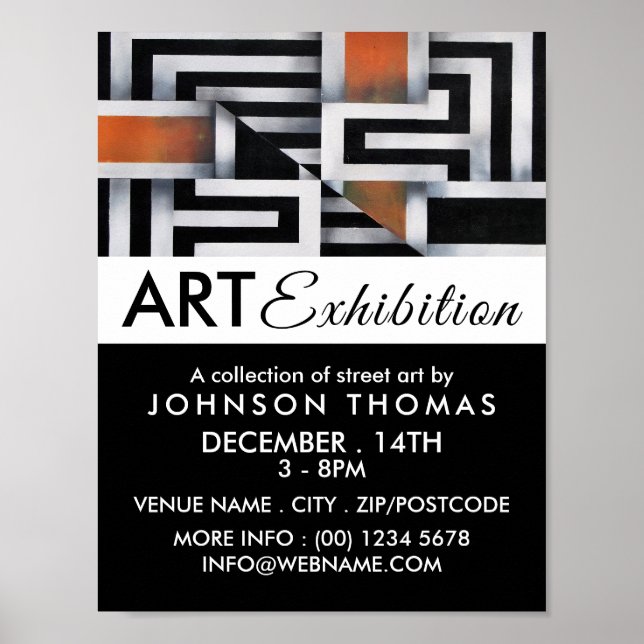 Trippy Maze Pattern, Artist Exhibition Advertising Poster (Front)