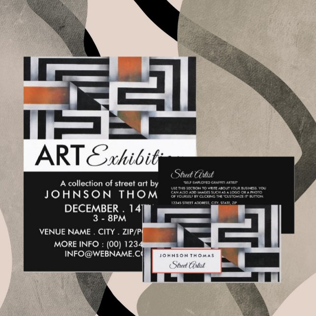 Trippy Maze Pattern, Professional Artist Business Card (Creator Uploaded)