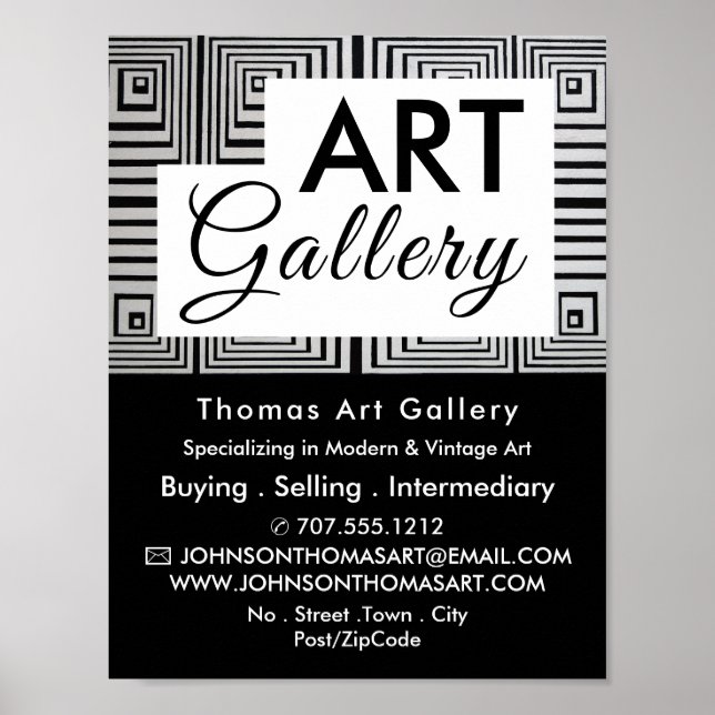 Trippy Maze Squares, Art Dealer, Gallery Poster (Front)