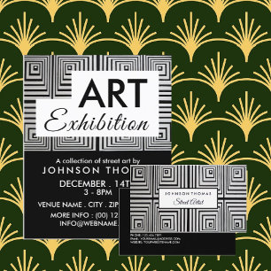 Trippy Maze Squares, Artist Exhibition Advertising Flyer