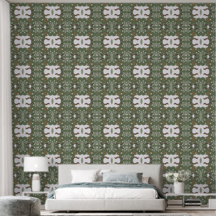 Trippy Minimalist Eyes and Leaves Wallpaper