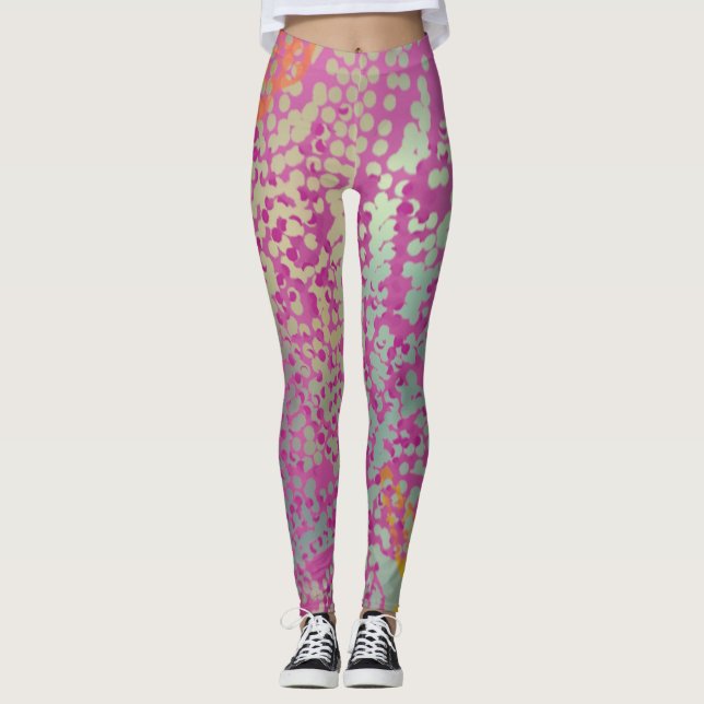 Trippy Modern Abstract Leggings (Front)