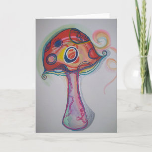 Trippy Mushroom Card - Hippie Blank Notecard