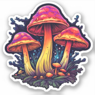 Trippy Mushroom Sticker: A Psychedelic Delight