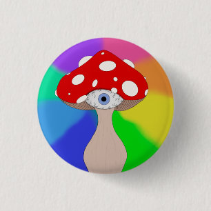 Trippy Mushroom Tote Bag 3 Cm Round Badge