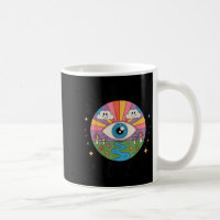 Trippy Old White Hipe Retro Psychedelic Art