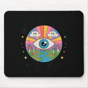 Trippy Old White Hipe Retro Psychedelic Art  Mouse Mat