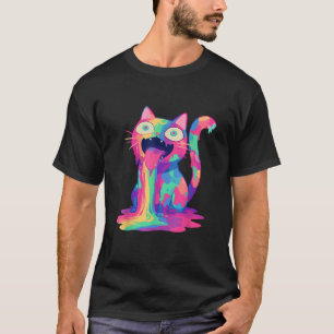 Trippy Party Crazy Rainbow Cat EDM Festival  T-Shirt