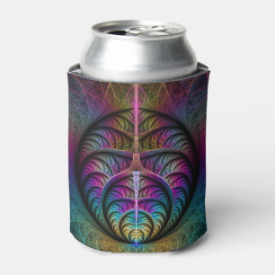Trippy Patterned Colourful Abstract Fractal Art Can Cooler